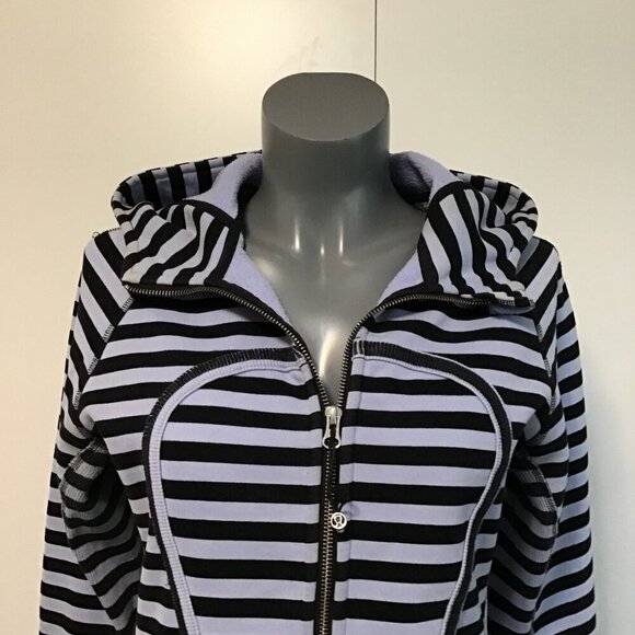 Lululemon Special Edition Scuba Hoodie Om Namaste Sea Stripe Polar Haze Size 10 - Picture 2 of 14